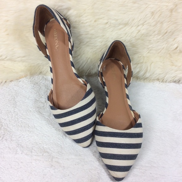 Merona Shoes - Merona Striped Pointed Toe D'Orsay Flats Sz 8